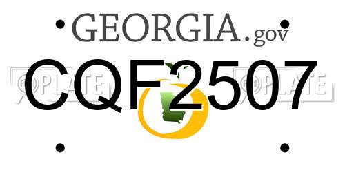 CQF2507 Georgia License Plate