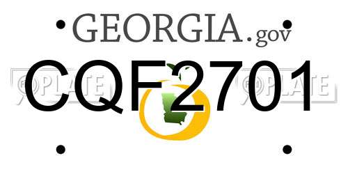 CQF2701 Georgia License Plate