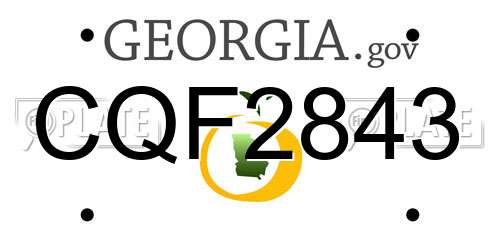 CQF2843 Georgia License Plate