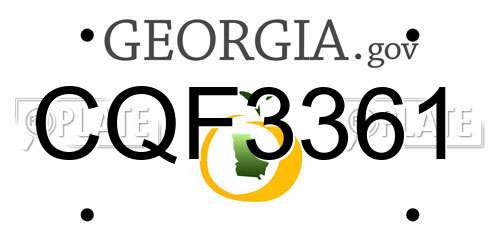 CQF3361 Georgia License Plate