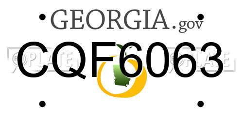 CQF6063 Georgia License Plate