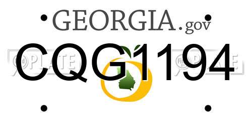 CQG1194 Georgia License Plate