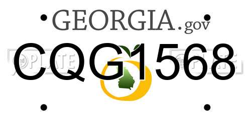CQG1568 Georgia License Plate
