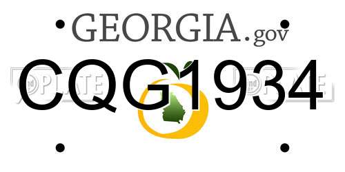 CQG1934 Georgia License Plate