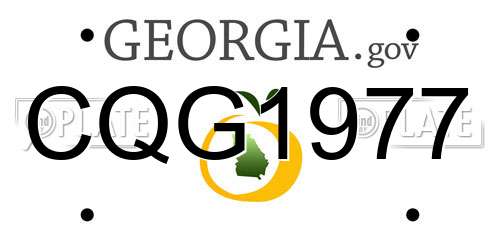 CQG1977 Georgia License Plate