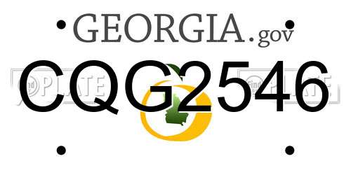 CQG2546 Georgia License Plate