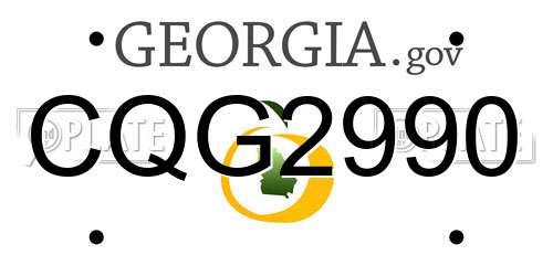 CQG2990 Georgia License Plate