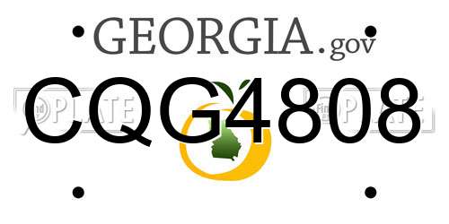 CQG4808 Georgia License Plate