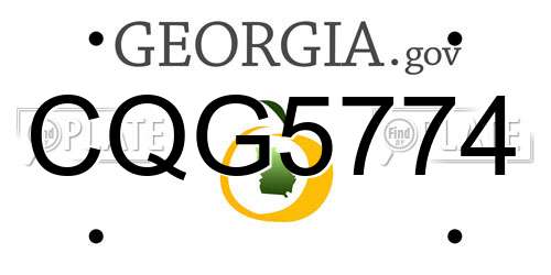 CQG5774 Georgia License Plate