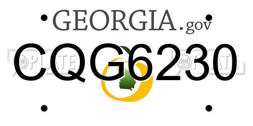 CQG6230 Georgia License Plate