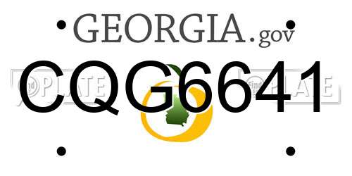 CQG6641 Georgia License Plate