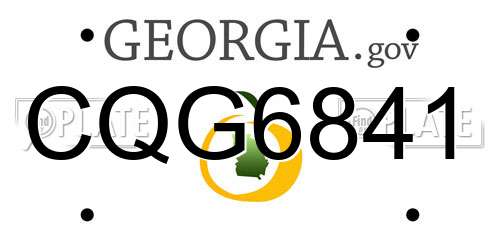 CQG6841 Georgia License Plate