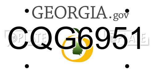 CQG6951 Georgia License Plate
