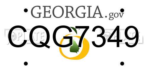 CQG7349 Georgia License Plate