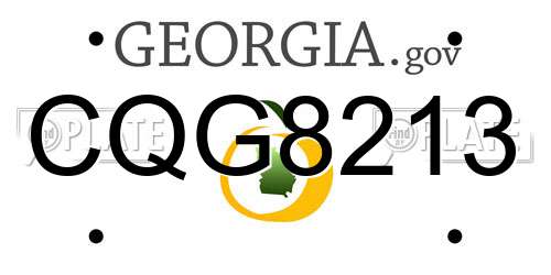 CQG8213 Georgia License Plate