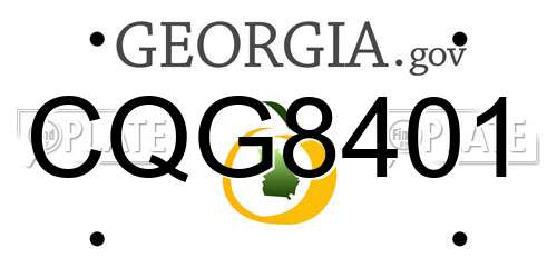 CQG8401 Georgia License Plate