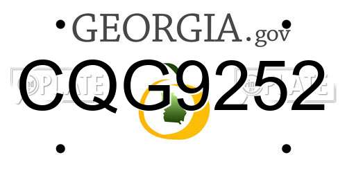 CQG9252 Georgia License Plate
