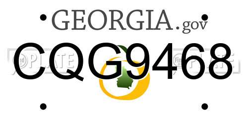 CQG9468 Georgia License Plate
