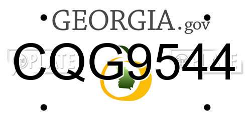 CQG9544 Georgia License Plate