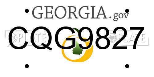CQG9827 Georgia License Plate
