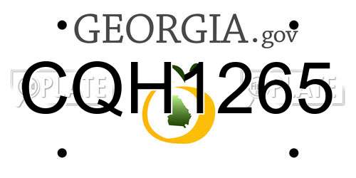 CQH1265 Georgia License Plate