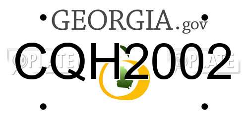 CQH2002 Georgia License Plate
