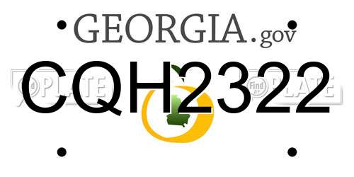 CQH2322 Georgia License Plate