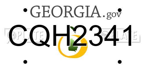 CQH2341 Georgia License Plate