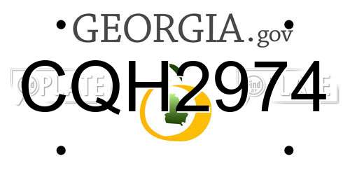 CQH2974 Georgia License Plate