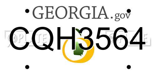 CQH3564 Georgia License Plate
