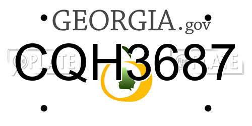CQH3687 Georgia License Plate
