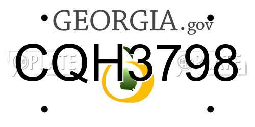 CQH3798 Georgia License Plate