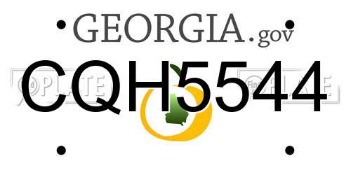 CQH5544 Georgia License Plate