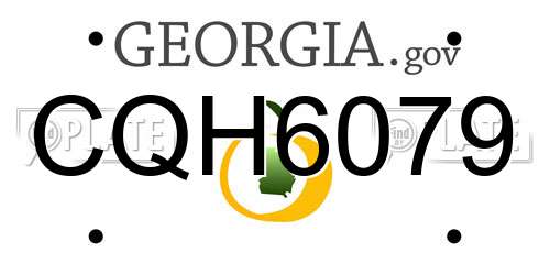 CQH6079 Georgia License Plate