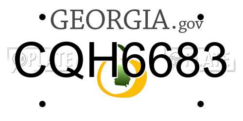 CQH6683 Georgia License Plate