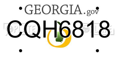 CQH6818 Georgia License Plate