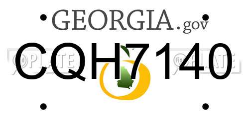 CQH7140 Georgia License Plate
