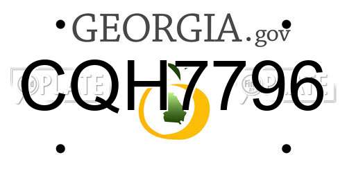 CQH7796 Georgia License Plate
