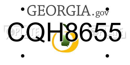 CQH8655 Georgia License Plate