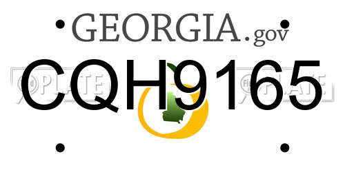 CQH9165 Georgia License Plate