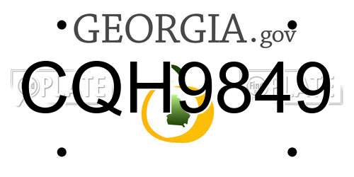 CQH9849 Georgia License Plate