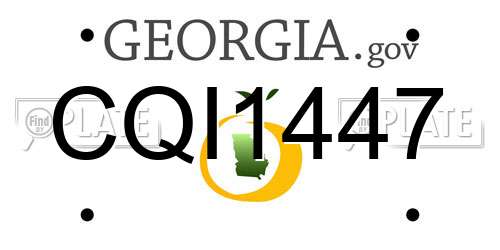 CQI1447 Georgia License Plate