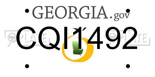CQI1492 Georgia License Plate