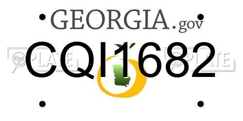 CQI1682 Georgia License Plate