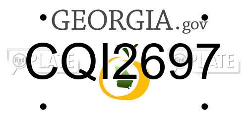 CQI2697 Georgia License Plate
