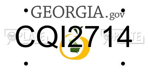 CQI2714 Georgia License Plate
