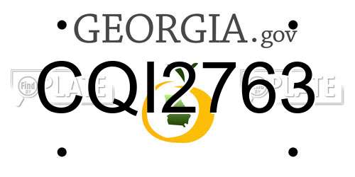 CQI2763 Georgia License Plate