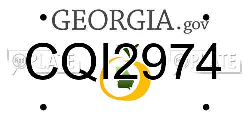 CQI2974 Georgia License Plate