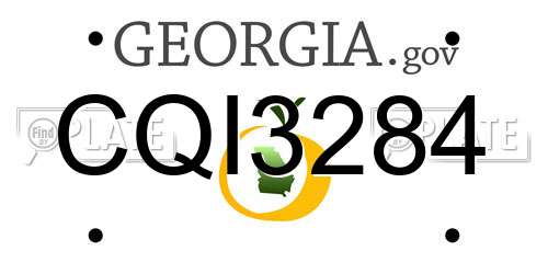 CQI3284 Georgia License Plate