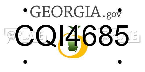 CQI4685 Georgia License Plate